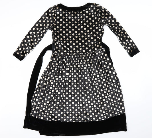 Pussycat Womens Black Polka Dot Jumper Dress Size 8
