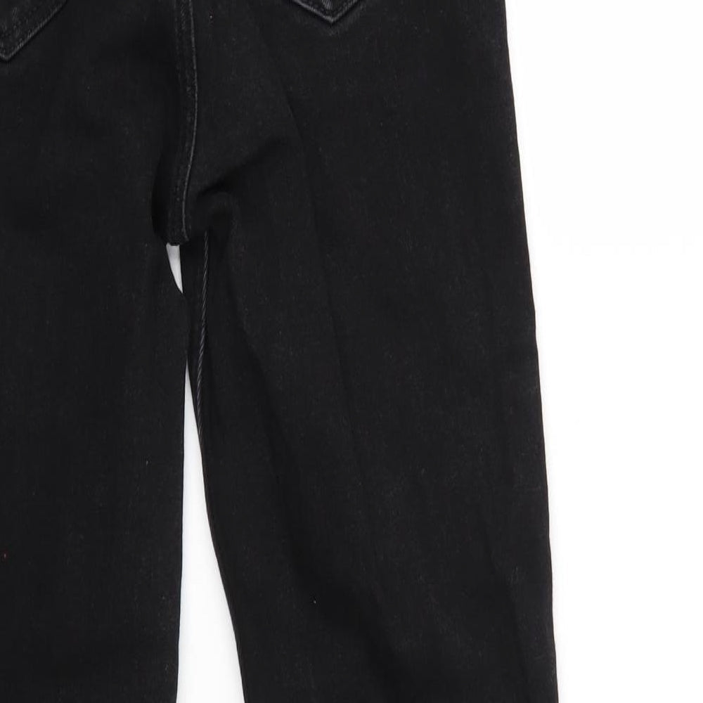 Denim & Co. Womens Black Denim Straight Jeans Size 10 L25 in - Elastic Waist