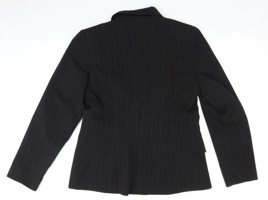 Liquid Womens Black Striped Jacket Suit Jacket Size 14