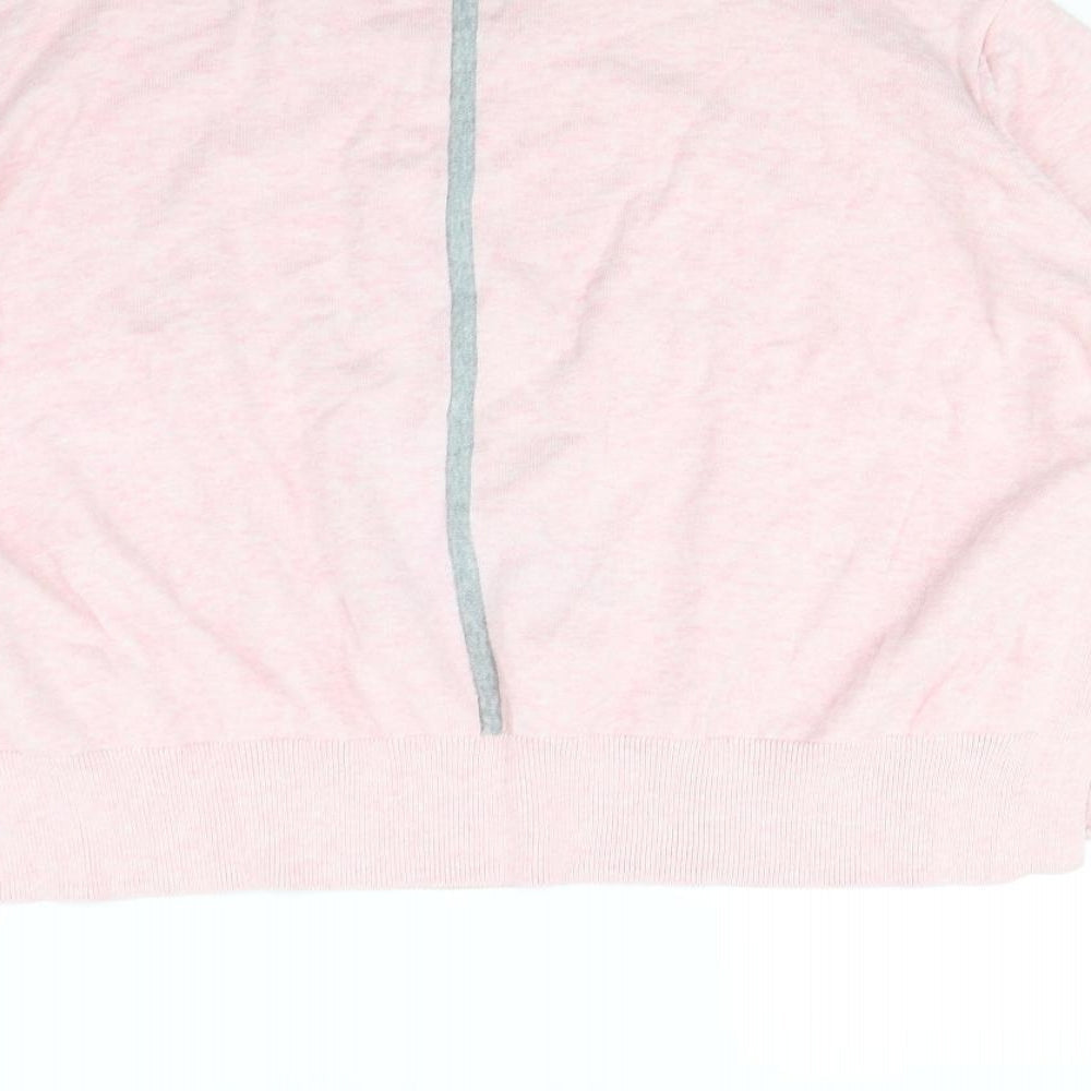M&s Womens Pink Pullover Jumper Size L - Star pattern