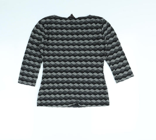 Phase Eight Womens Grey Striped Pullover Jumper Size 10