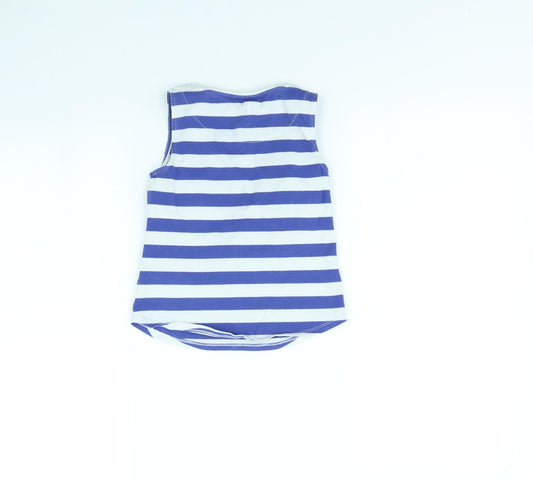 John Lewis Girls Blue Striped Basic Tank Size 6 Years