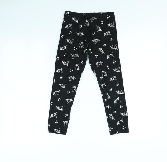 Nutmeg Girls Black Spotted Capri Trousers Size 8 Years