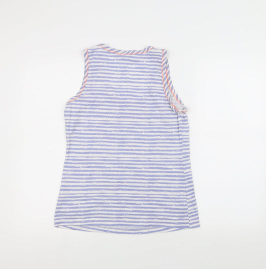 Disney Womens Blue Striped Basic Tank Size 8