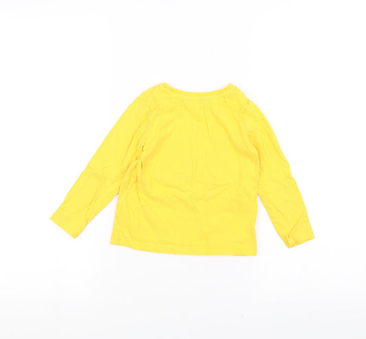 George Girls Yellow Basic T-Shirt Size 2-3 Years - Pudsey Bear
