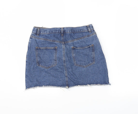 Boohoo Womens Blue Denim Mini Skirt Size 12