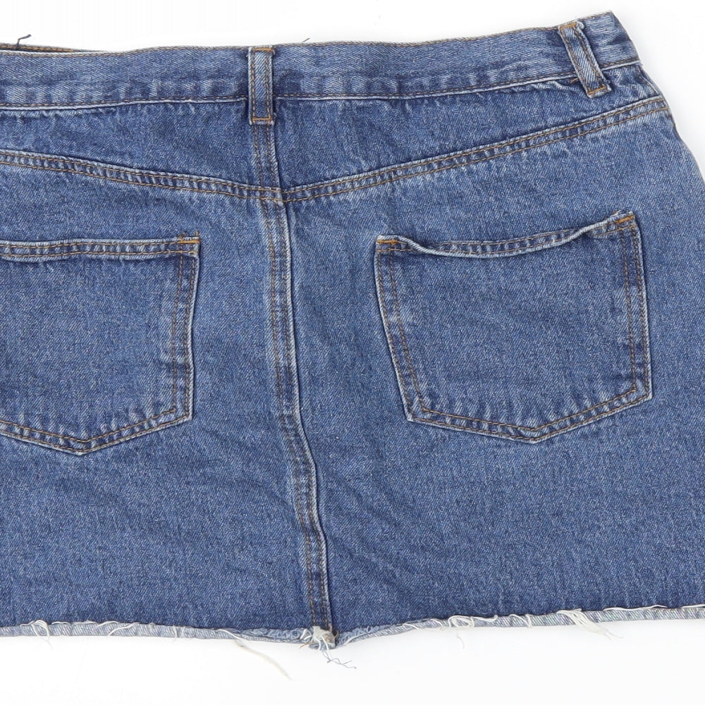 Boohoo Womens Blue Denim Mini Skirt Size 12