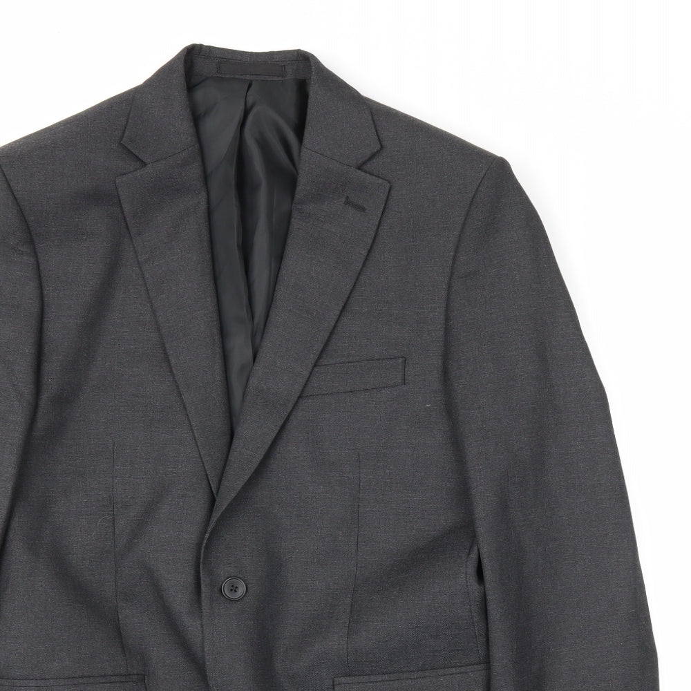 MOSS ESQ Mens Grey Jacket Blazer Size L