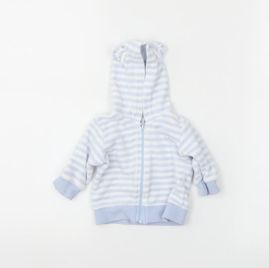 United Colors of Benetton Boys Blue Striped Full Zip Jumper Size 0-3 Months