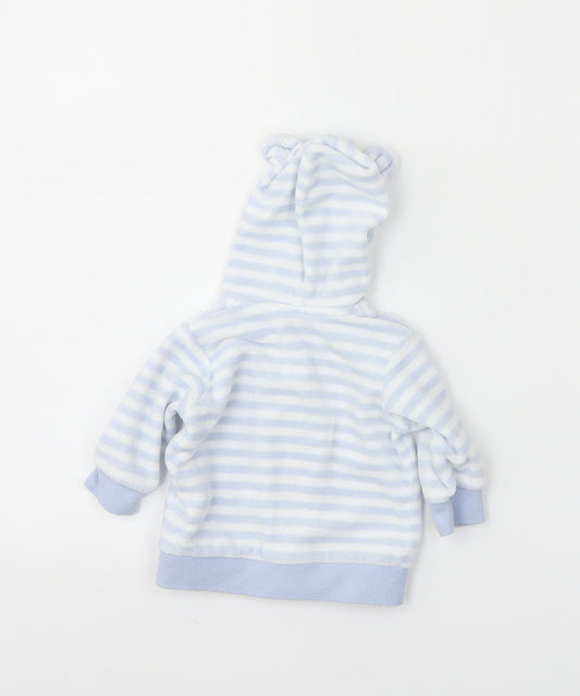 Benetton Boys Blue Striped Full Zip Jumper Size 0-3 Months