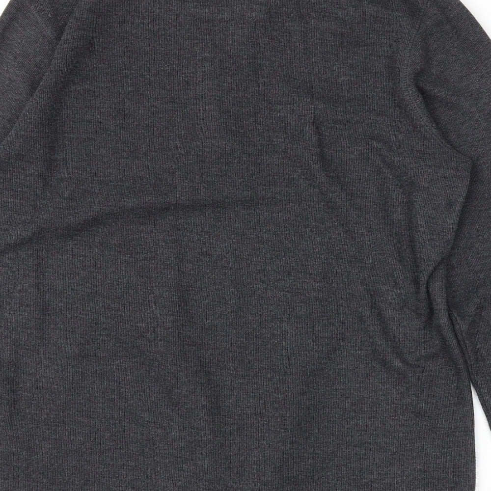 NEXT Womens Grey Henley Jumper Size M