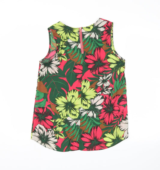 NEXT Womens Green Floral Basic Blouse Size 8