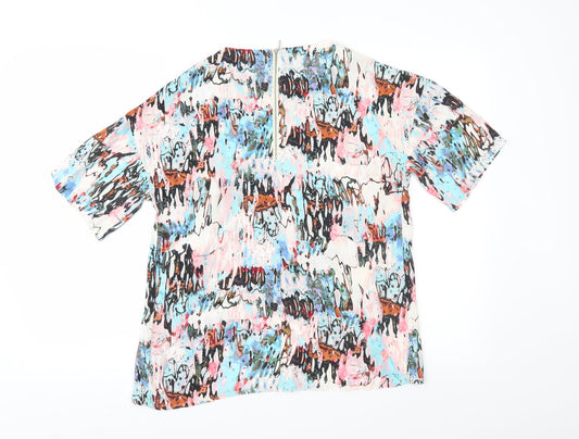 French Connection Womens Multicoloured Geometric Basic Blouse Size 8