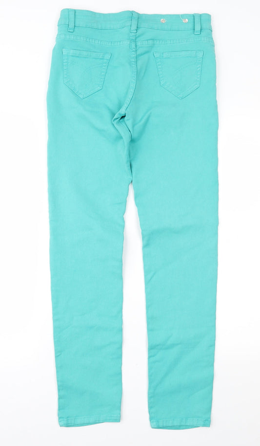 Simon Martin Womens Green Denim Straight Jeans Size 8 L31 in