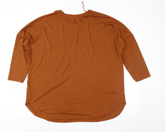 Papaya Womens Brown Knit Pullover Jumper Size 18