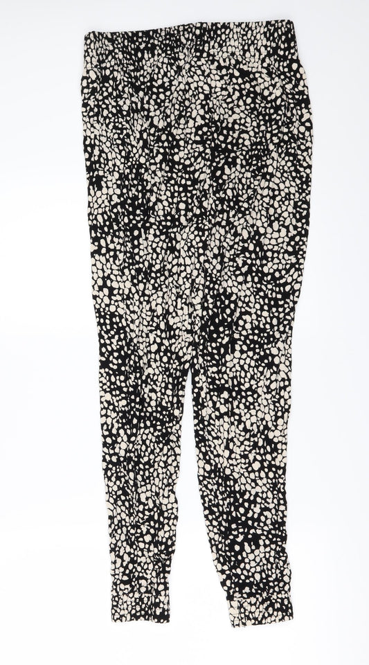 H&M Womens Beige Animal Print Trousers Size S L24 in