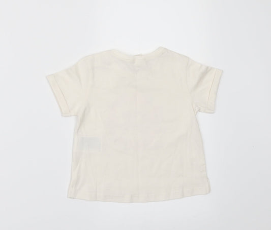 H&M Girls Ivory Basic T-Shirt Size 3-6 Months - HAPPY TOGETHER