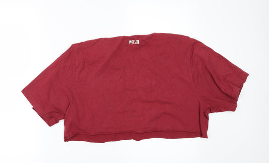 Major League Baseball Womens Red Cropped T-Shirt Size XL - Customised Cropped