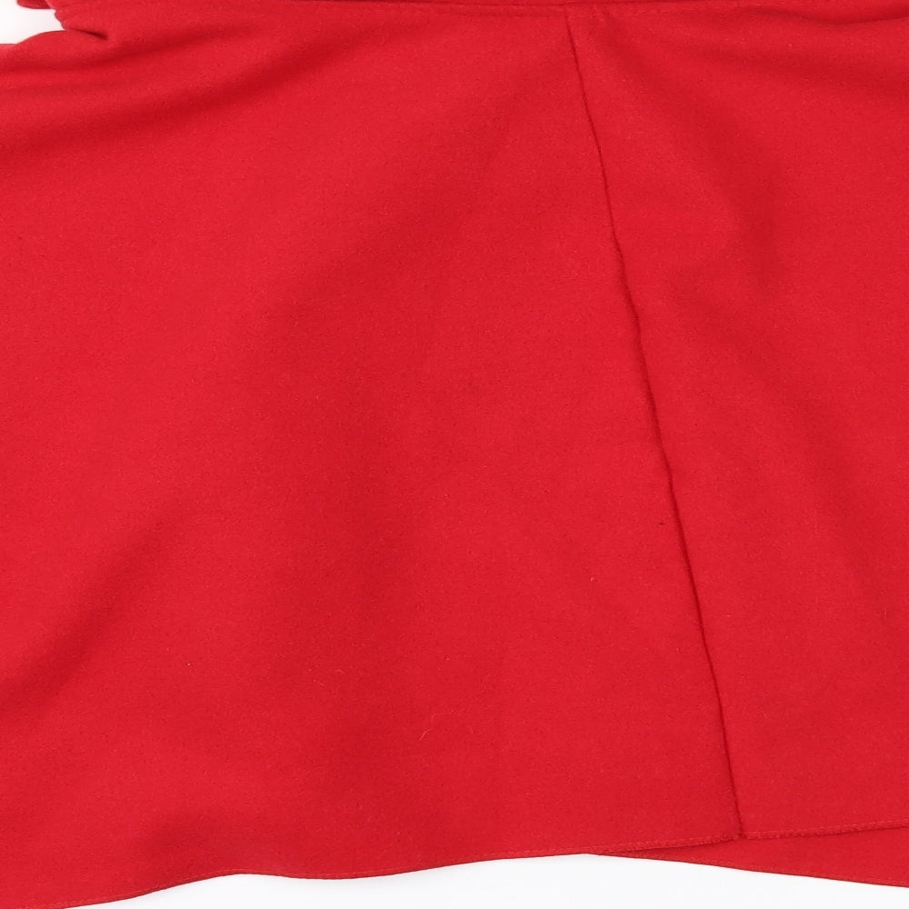 Preworn Womens Red Jacket Poncho One Size