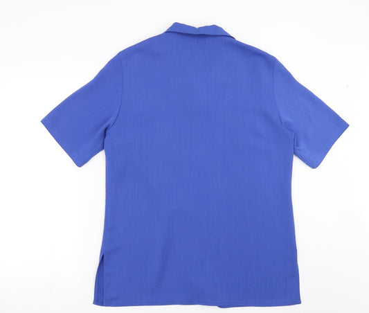 Fisser Womens Blue Basic Blouse Size 12