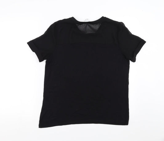 Warehouse Womens Black Basic Blouse Size 12 - sheer detail
