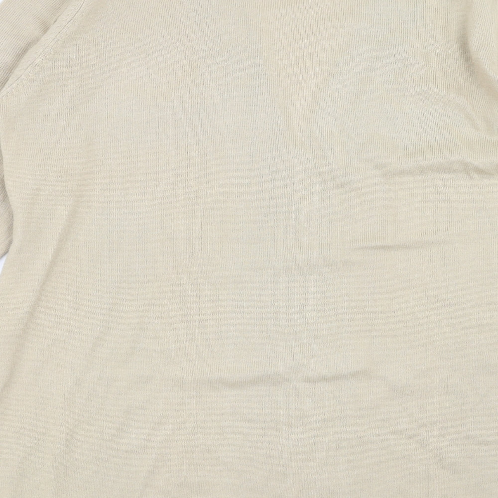 Text Womens Beige Cardigan Jumper Size L