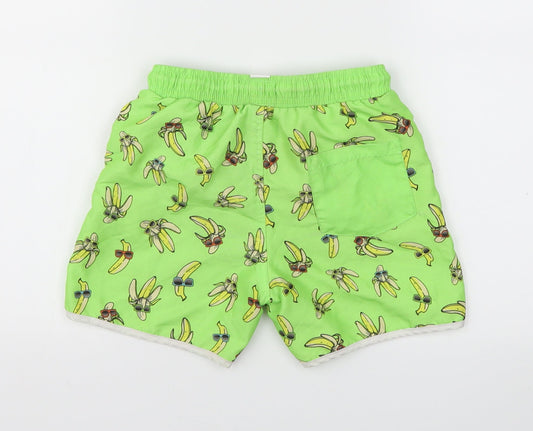F&F Boys Green Animal Print Sweat Shorts Size 6-7 Years