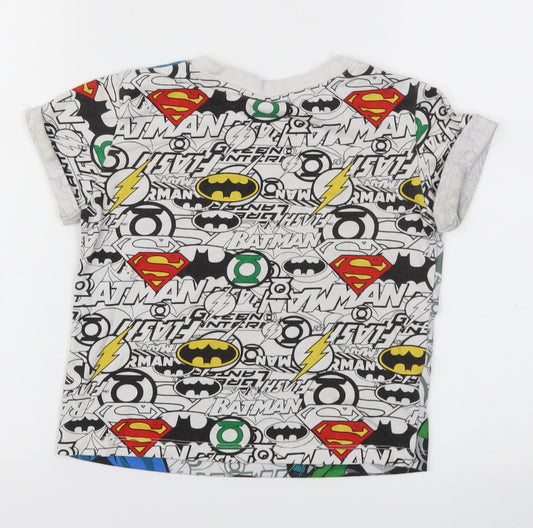 Justice League Boys Multicoloured Animal Print Basic T-Shirt Size 5-6 Years