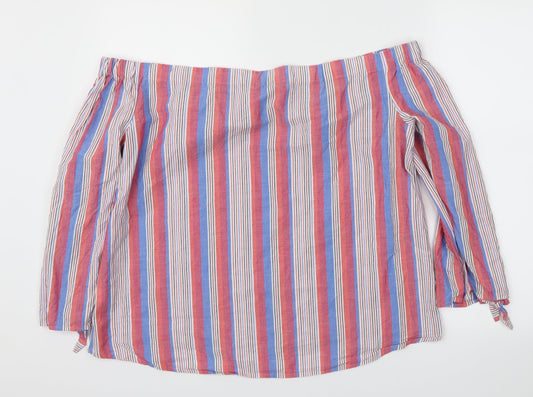 Papaya Womens Multicoloured Striped Basic T-Shirt Size 16