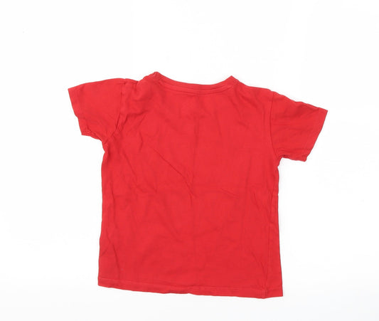 Pep &Co Boys Red Animal Print Basic T-Shirt Size 6-7 Years