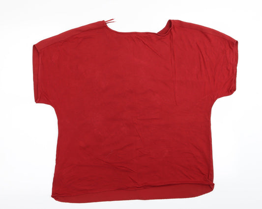 Per Una Womens Red Floral Basic T-Shirt Size 12