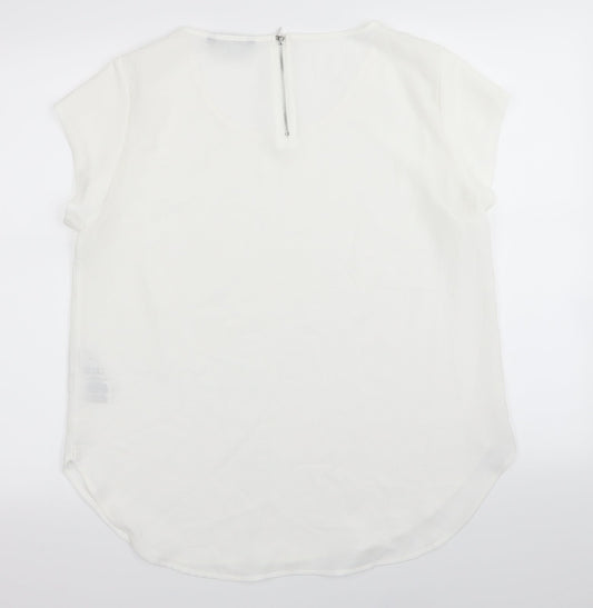 Only Womens White Basic Blouse Size 8