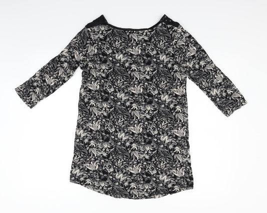 NEXT Womens Black Geometric Fit & Flare Size 10