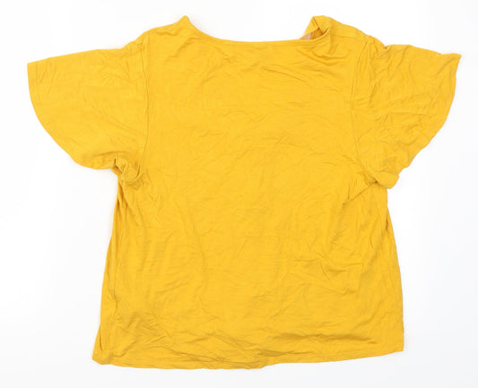 New Look Womens Yellow Basic Button-Up Size 12
