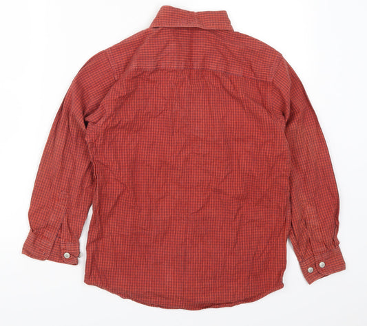 Tesco Boys Red Check Basic Button-Up Size 9-10 Years