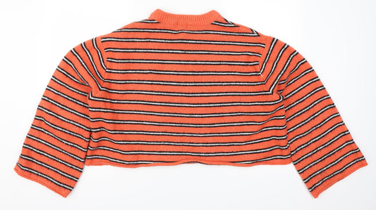 Lauren Taylor Womens Pink Striped Pullover Jumper Size L