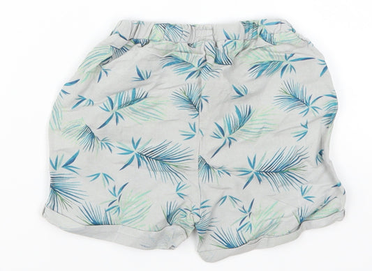 mamas & papas Boys Grey Cropped Trousers Size 18-24 Months - Leaf Print