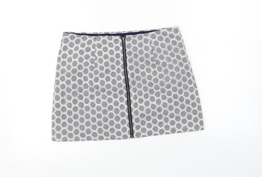 Topshop Womens White A-Line Skirt Size 10