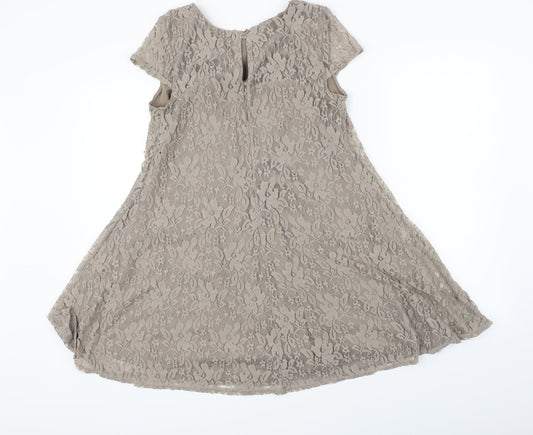 Atmosphere Womens Grey Floral A-Line Size 10