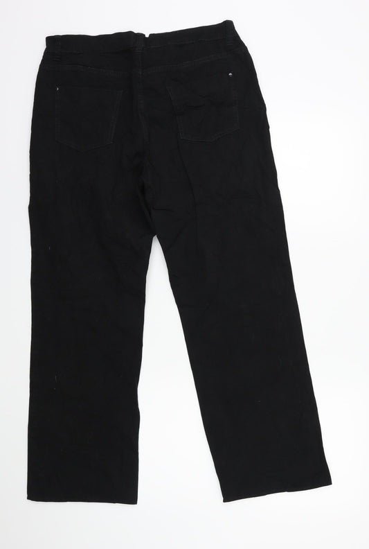 Preworn Womens Black Cargo Trousers Size 32 in L27 in