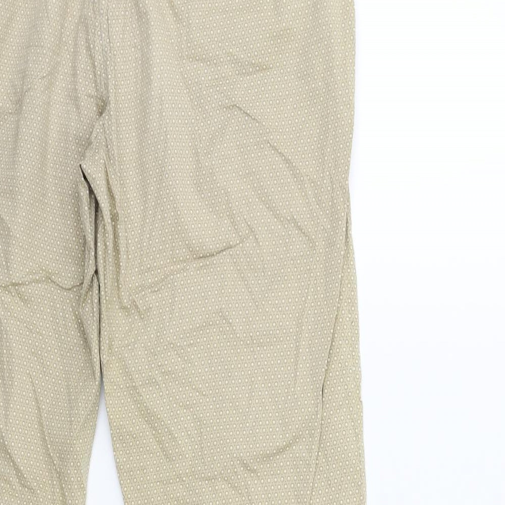 Preworn Womens Beige Geometric Trousers Size 32 in L28 in