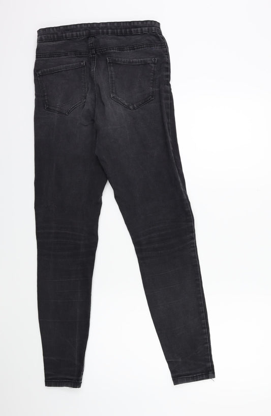 Denim & Co. Womens Grey Denim Skinny Jeans Size 12 L28 in