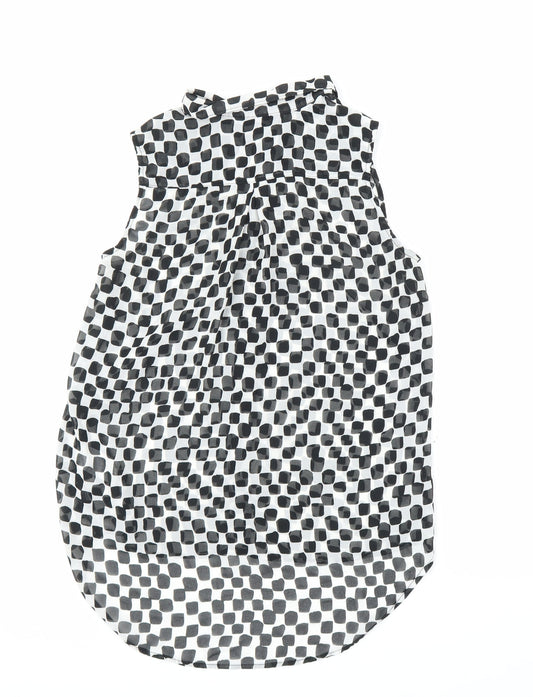 H&M Womens Black Check Basic Button-Up Size 6