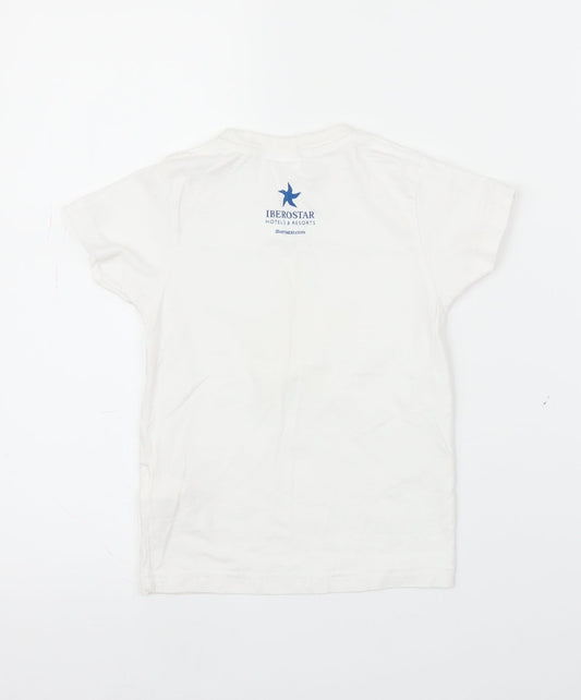 Monroy Sports Girls White Basic T-Shirt Size 4 Years