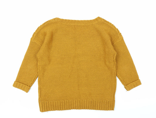 Yessica Womens Yellow Pullover Jumper Size S