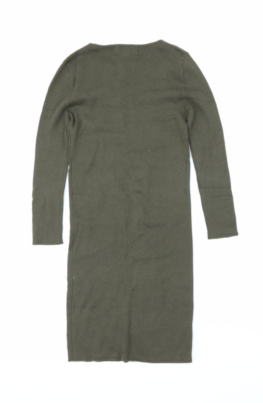 FOREVER 21 Womens Green Jumper Dress Size S
