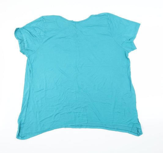 Preworn Womens Blue Basic Blouse Size XL