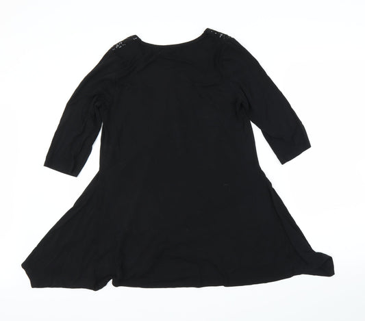 Preworn Womens Black A-Line Size L