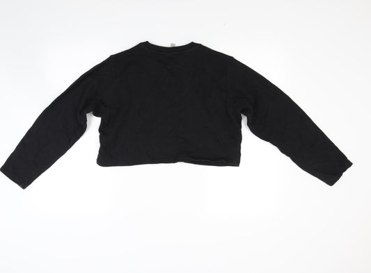 ASOS Womens Black Jersey Pullover Sweatshirt Size 12 - Croped