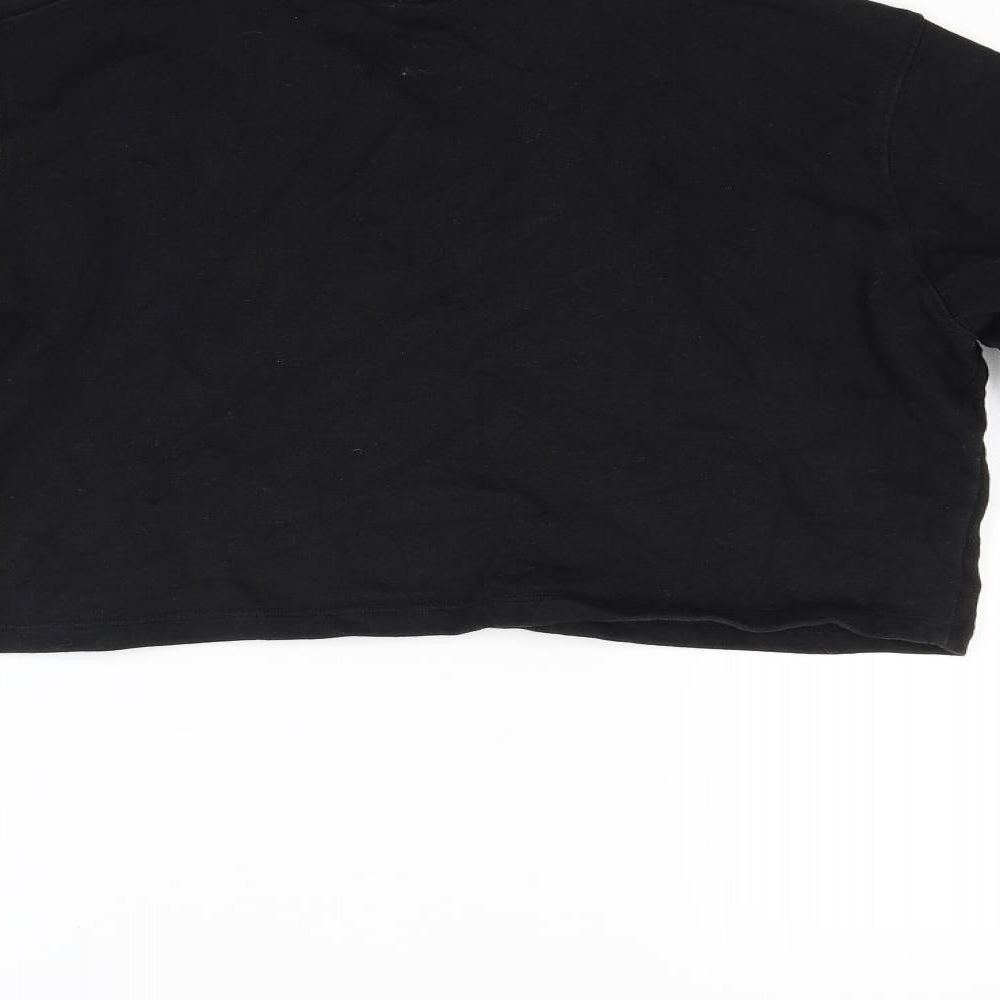 ASOS Womens Black Jersey Pullover Sweatshirt Size 12 - Croped